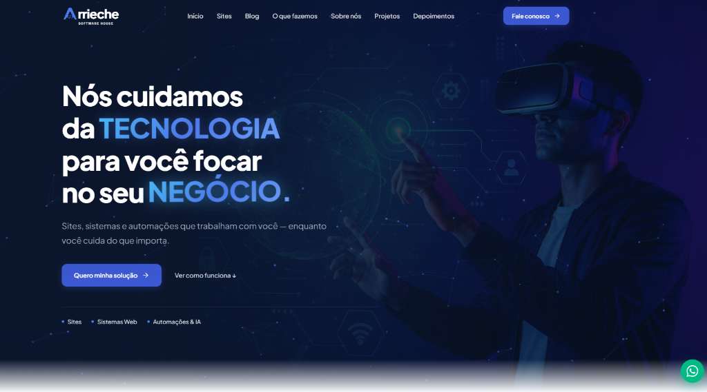 Preview do projeto Arrieche Software House