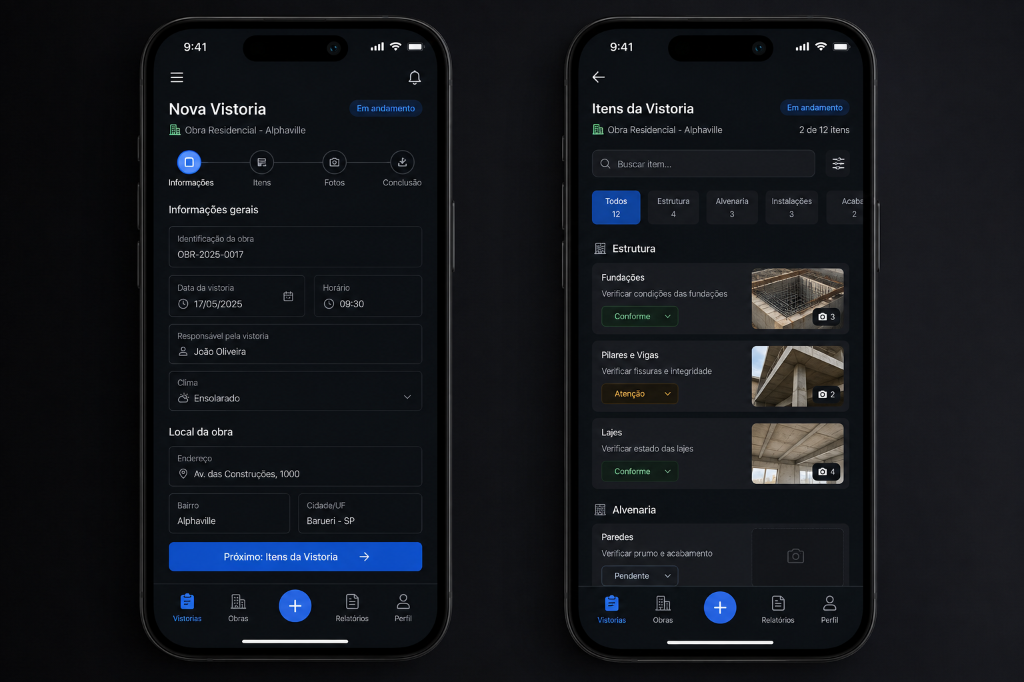 Preview do projeto Sistema de Vistorias de Obras